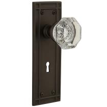 Nostalgic Warehouse Mission Backplate Privacy Mortise with Waldorf Knob (OB) 