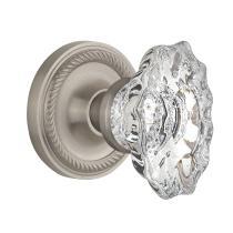 Nostalgic Warehouse Chateau Crystal Knob Privacy Mortise with Rope Rose SN