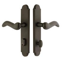 Emtek 4442 Sandcast Bronze Arched Style Stretto Narrow Trim Keyed Sideplate