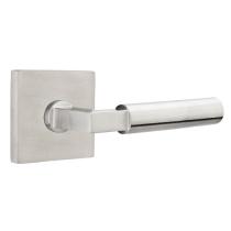 Emtek Hercules Door Lever with Square Rose Satin Steel (SS)