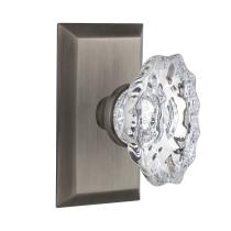 Nostalgic Warehouse Studio Plate with Chateau Crystal Knob Antique Pewter 