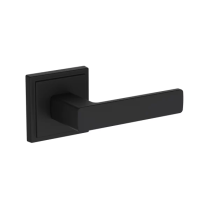 Baldwin Reserve Sharpewood Lever with Stepped Square Rose Satin Black