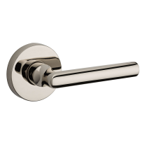 Baldwin Reserve Tube Lever shown with Round Rose (CRR) in Lifetime Polished Nickel (055)