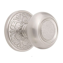 Emtek Belmont Door knob with Lancaster rose Satin Nickel (US15)