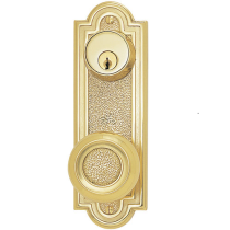Emtek Belmont 8070 7-1/2" Keyed Style Sideplate Polished Brass (US3)