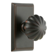 Emtek Melon Door knob with Rectangular rose Oil Rubbed Bronze (US10B)