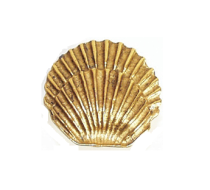 Emenee OR206 Round Sea Shell Cabinet Pull shown in Antique Bright Gold (ABG)