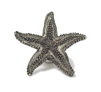 Emenee OR208 Starfish Cabinet Knob Antique Matte Silver (AMS)