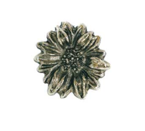 Emenee OR263 Sunflower Cabinet Knob shown in Antique Matte Silver (AMS)