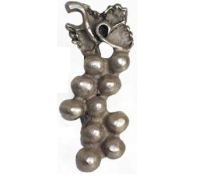 Emenee PFR111 Large Grapes Cabinet Knob shown in Antique Matte Silver (AMS)