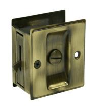 Deltana SDL25 Privacy Pocket Door Lock in Antique Brass (US5)