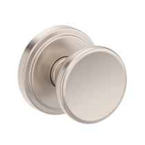 Baldwin Reserve Solvang Door Knob with Stepped Round Rose satin nickel