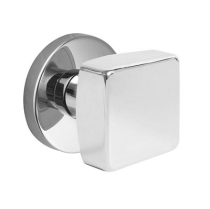 Emtek Square Door Knob Set with Disk Rosette Polished Chrome (US26)