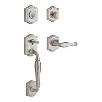 Baldwin Reserve Westcliff Handleset shown in Satin Nickel (150)