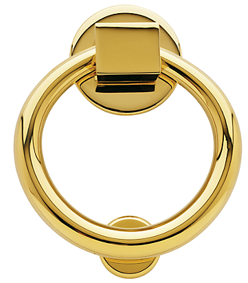 Baldwin 0195 Ring Knocker in Lifetime Polished Brass (003)