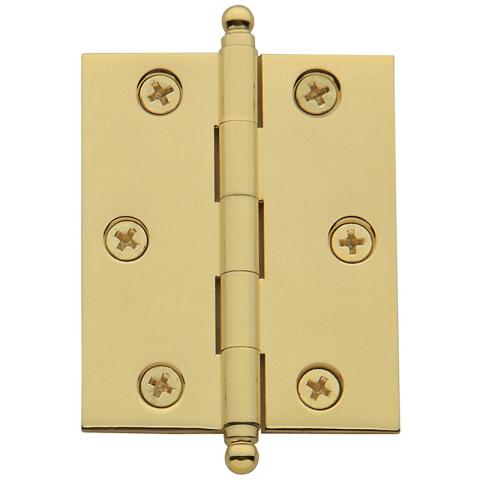 Baldwin 2 1/2" x 2" Cabinet Brass Hinges w/Ball Tips (Pair)