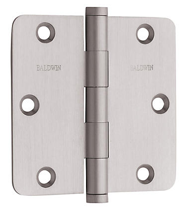 Baldwin Brass 3 1/2" x 3 1/2" Radius Corner Hinge Satin Nickel (150)