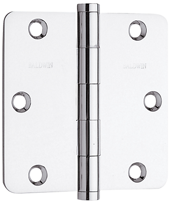 Baldwin Brass 1435 3 1/2" x 3 1/2" Radius Corner Hinge Polished Chrome (260)