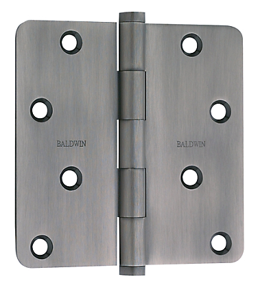 Baldwin 1440 Brass 4" x 4" Radius Corner Hinge Antique Nickel (151)
