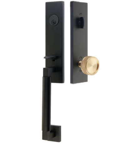 Emtek Hercules 4215 Smooth Monolithic Handleset Flat Black