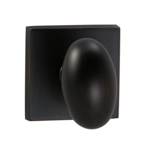 Omnia 434SQ Egg Door Knob Set with Square Rose Tuscan Bronze (TB)
