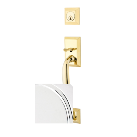 Emtek 4413, 4423, 4403 Franklin Handleset with Milano Lever Polished Nickel