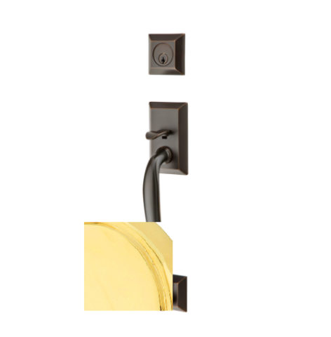 Emtek 4413, 4423, 4403 Franklin Handleset with Milano Lever Unlacquered Brass