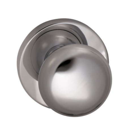 Omnia 458MD Colonial Door Knob Set with Modern Rose Polished Chrome (US26)