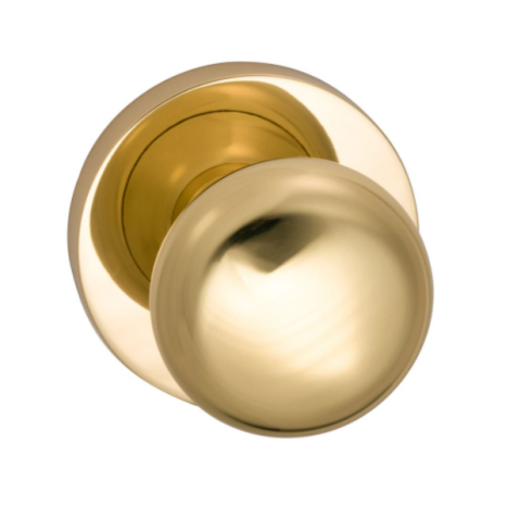 Omnia 458MD Colonial Door Knob Set with Modern Rose Polished Brass (US3)
