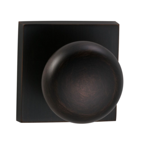 Omnia 458SQ Colonial Door Knob Set with Square Rose Tuscan Bronze (TB)