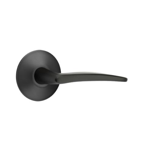 Emtek Poseidon Door Lever Set with Modern Rose Flat Black