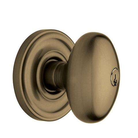 Baldwin 5225.ENTR Egg Keyed Entry 050 Satin Brass and Black