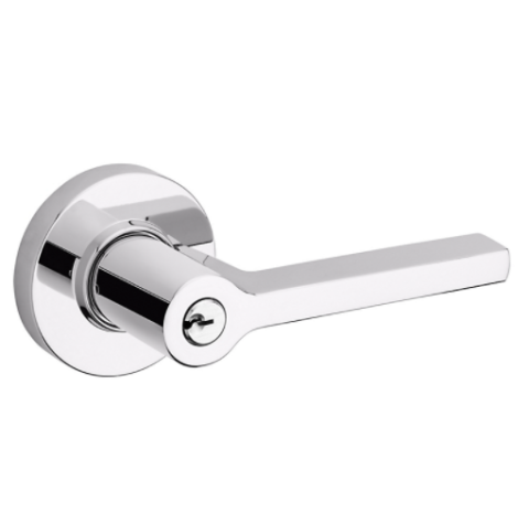 Baldwin Estate 5260 Square Keyed Entry Lever w/Round Rose Polished chrome (260)