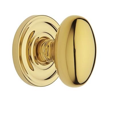 Baldwin Estate Pre-Configured 5025 Egg Door Knob Set Polished Brass