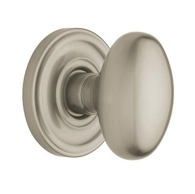 Baldwin Estate Pre-Configured 5025 Egg Door Knob Set Satin Nickel