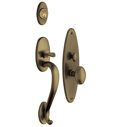 Baldwin Estate 6560 Lexington Mortise Handleset Satin Brass and Black (050)