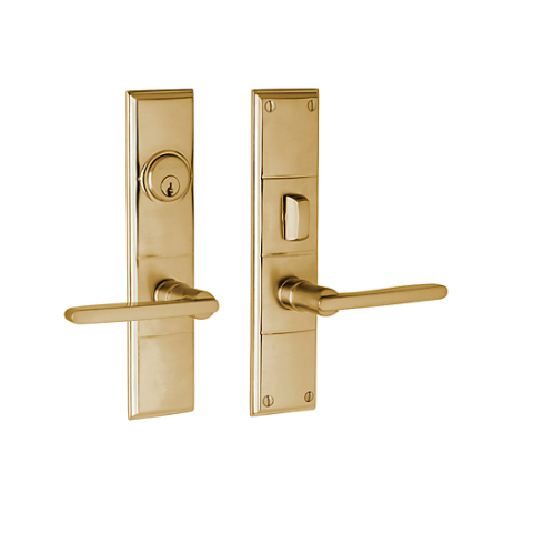 Baldwin Estate 6973 Houston Mortise Entrance Set in Vintage Brass