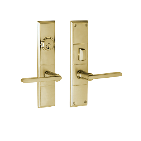 Baldwin Estate 6973 Houston Mortise Entrance Set in Satin Brass