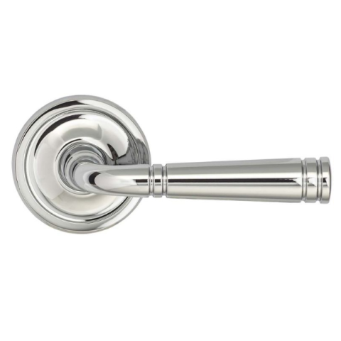 Omnia 753ED67 Edged Door Lever Set Polished Chrome (US26)