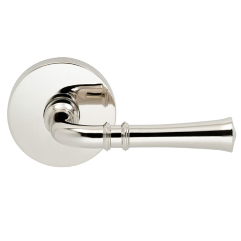 Omnia 785MD-14 Traditional Door Lever Set with Modern Rose Polished Nickel (US14)