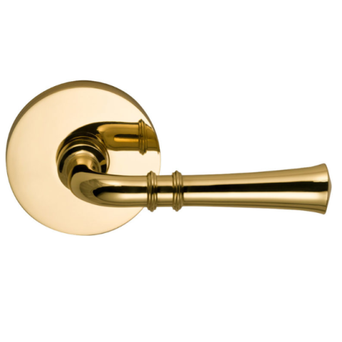 Omnia 785MD-3 Traditional Door Lever Set with Modern Rose Polished Brass (US3)