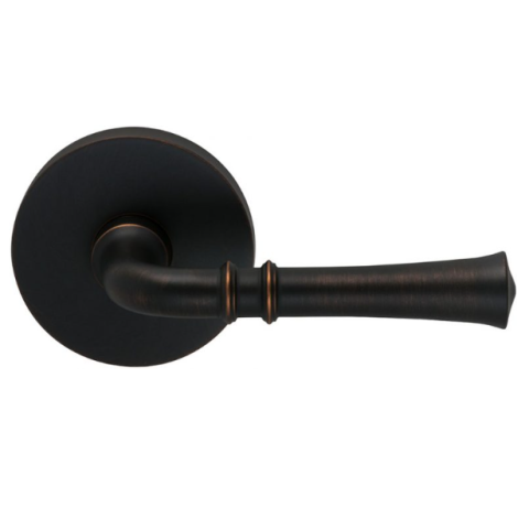 Omnia 785MD-TB Traditional Door Lever Set with Modern Rose Tuscan Bronze (TB)