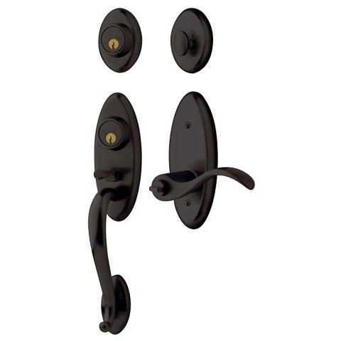 Baldwin 85345 Landon Handleset shown w/Wave Lever in Oil Rubbed Bronze (102)