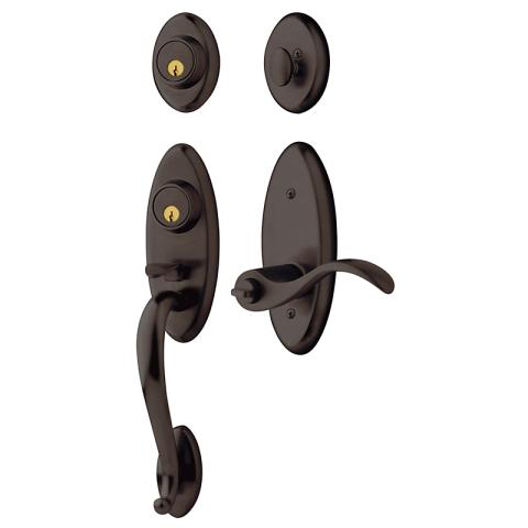 Baldwin 85345 Landon Handleset shown w/Wave Lever in Venetian Bronze (112)