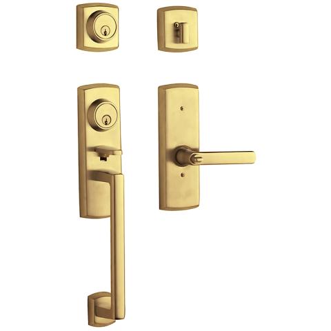 Baldwin 85385 Soho Handleset w/Soho Lever in Lifetime Polished Brass (003) 