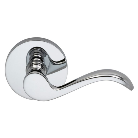 Omnia 895MD Wave Door Lever Set with Modern Rose Polished Chrome (US26)