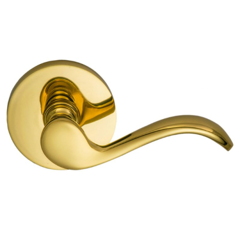 Omnia 895MD Wave Door Lever Set with Modern Rose Polished Brass (US3)