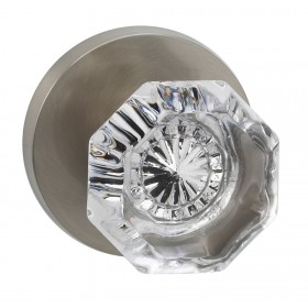 Omnia 955MD Glass Door Knob Set with Modern Rose