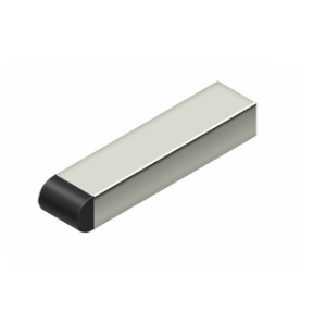 Deltana BDSR40U14 4" Contemporary Half-Cylinder Tip Solid Brass Baseboard Bumper Polished Nickel