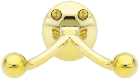Emtek 2607 Brass Double Hook Lifetime Polished Brass (PVD)